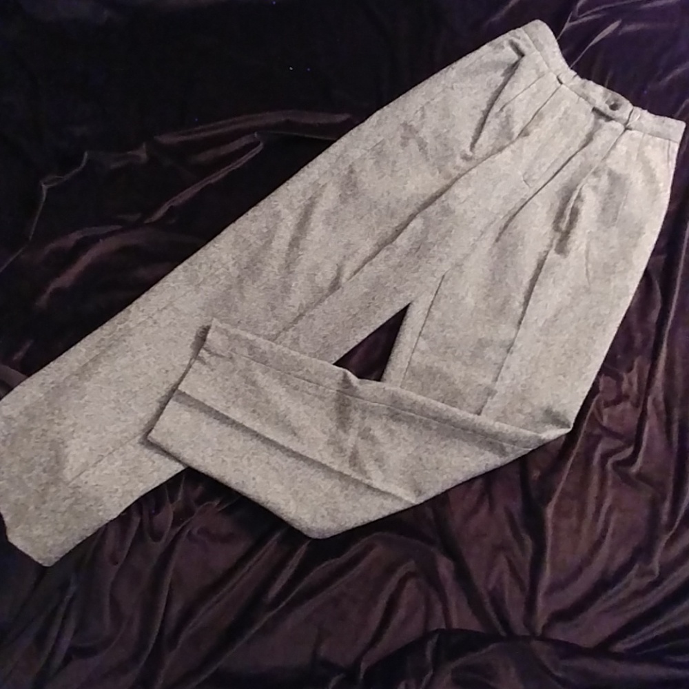 Black/white tweed wool pants